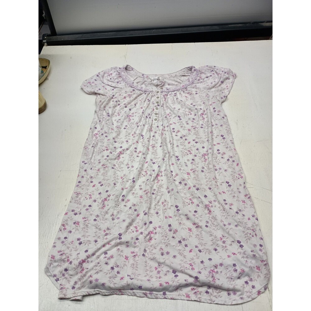 Secret Treasures Women's Short Sleeve Purple Floral Print Nightgown Size 2XL